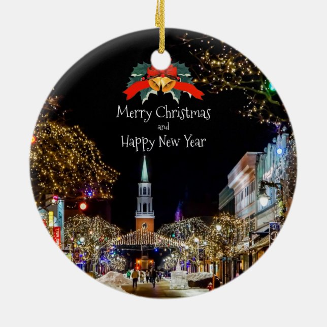 Weihnachtsgrüße Keramik Ornament (Hinten)