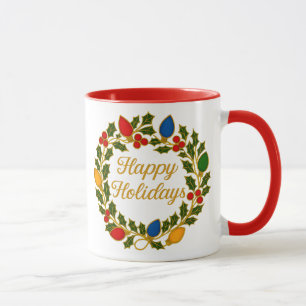 Weihnachtsgrüße Kranz Weihnachtsbeleuchtung und St Tasse