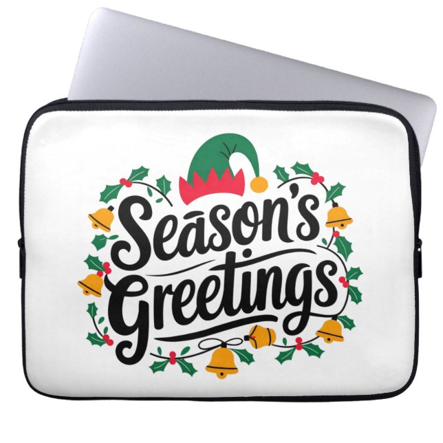 Weihnachtsgrüße Laptopschutzhülle (Vorderseite)