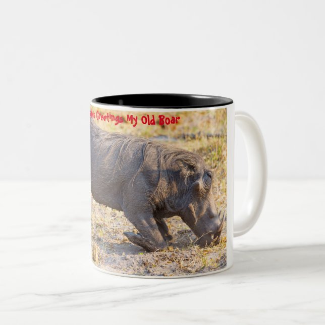 Weihnachtsgrüße Mein alter Bohne Zweifarbige Tasse (VorderseiteRechts)
