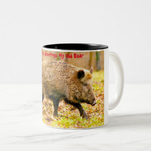 Weihnachtsgrüße Mein Alter Eber Zweifarbige Tasse