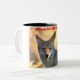Weihnachtsgrüße Mein altes Coyote Zweifarbige Tasse