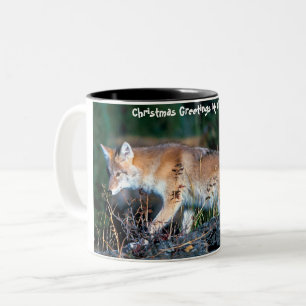 Weihnachtsgrüße Mein altes Coyote Zweifarbige Tasse