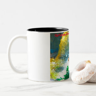 Weihnachtsgrüße Mein Jäger Gatherer Zweifarbige Tasse