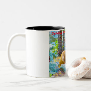 Weihnachtsgrüße Mein Jäger Gatherer Zweifarbige Tasse