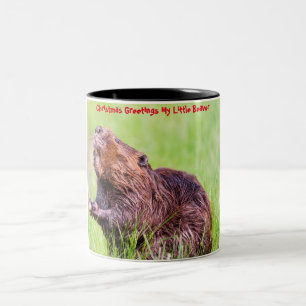 Weihnachtsgrüße Mein kleiner Biber Zweifarbige Tasse