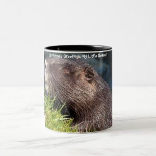 Weihnachtsgrüße Mein kleiner Biber Zweifarbige Tasse