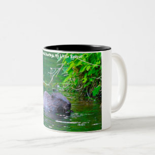 Weihnachtsgrüße Mein kleiner Biber Zweifarbige Tasse