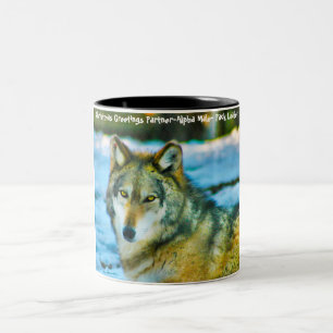 Weihnachtsgrüße 'Mein Partner', 'Alphamännchen', Zweifarbige Tasse