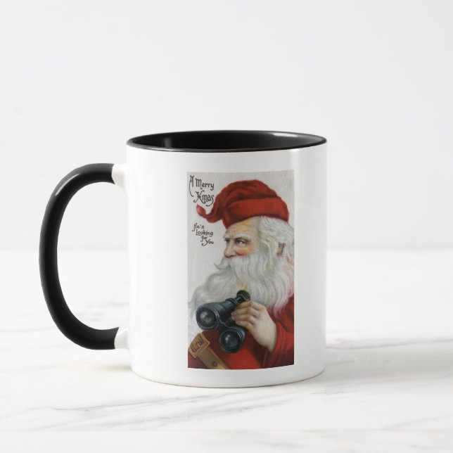 Weihnachtsgrüße mit Binokularen Tasse (Links)