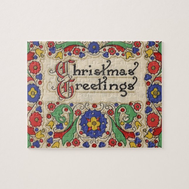 Weihnachtsgrüße mit dekorativen Grenzen (Horizontal)