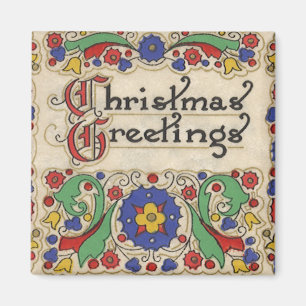 Weihnachtsgrüße mit dekorativen Grenzen Magnet