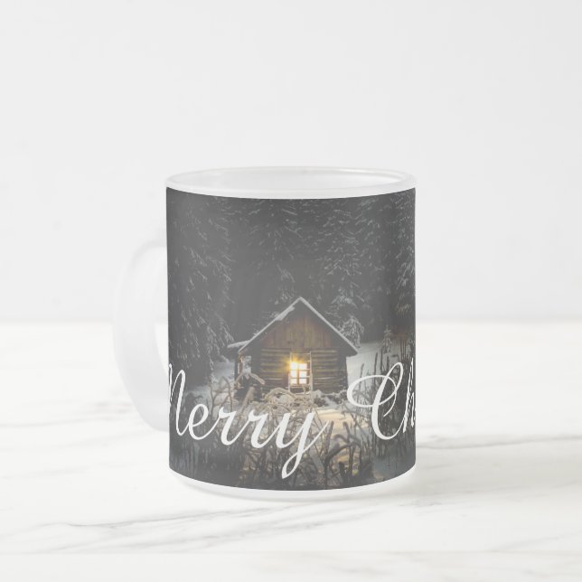 Weihnachtsgrüße mit Hexenhaus Mattglastasse (Vorderseite Links)