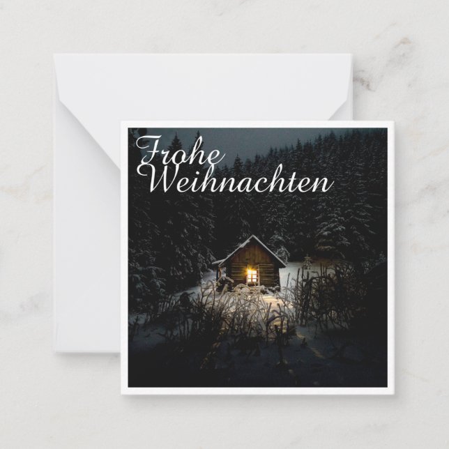 Weihnachtsgrüße mit Hexenhaus Mitteilungskarte (Vorderseite)