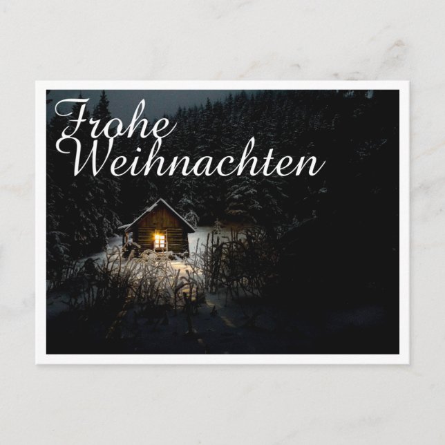 Weihnachtsgrüße mit Hexenhaus Postkarte (Vorderseite)