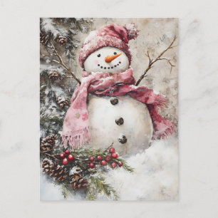 Weihnachtsgrüße mit Snowman Postkarte