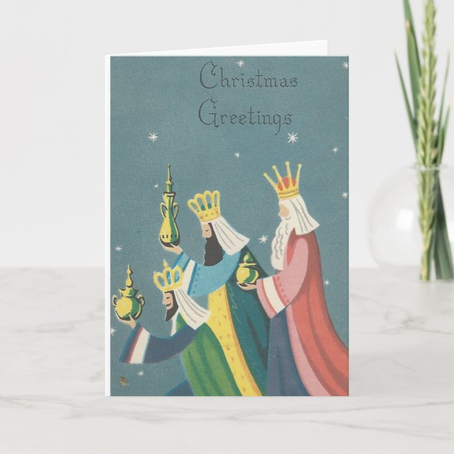 Weihnachtsgrüße mit Weisen Feiertagskarte (Vorderseite)
