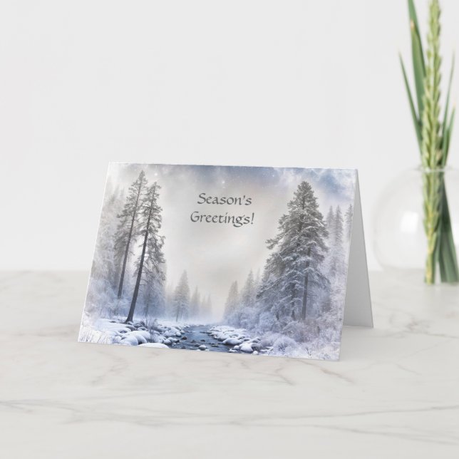 Weihnachtsgrüße mit Winterlandschaft  Karte (Vorderseite)