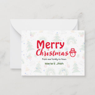 Weihnachtsgrüße Mitteilungskarte