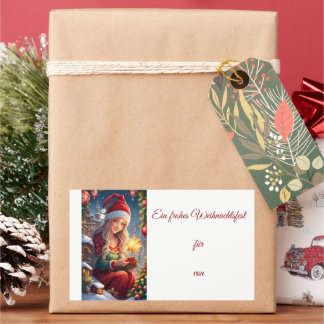 Weihnachtsgrüße Rechteckiger Aufkleber