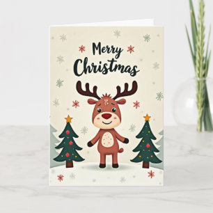 Weihnachtsgrüße Rentier Karte