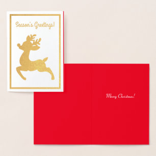 Weihnachtsgrüße Rentier Minimalismus Rote Folienka Folienkarte