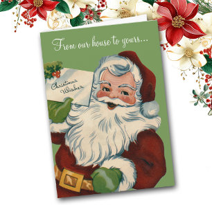 Weihnachtsgrüße Retro Weihnachtsmann Karte