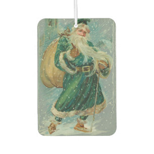Weihnachtsgrüße-Retro Weihnachtsmann Postkarte Autolufterfrischer
