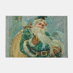 Weihnachtsgrüße-Retro Weihnachtsmann Postkarte Fußmatte