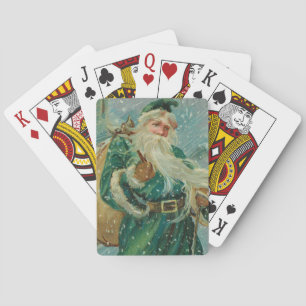 Weihnachtsgrüße-Retro Weihnachtsmann Postkarte Spielkarten
