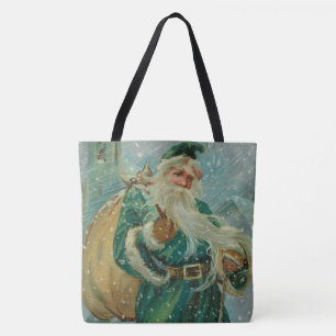 Weihnachtsgrüße-Retro Weihnachtsmann Postkarte Tasche