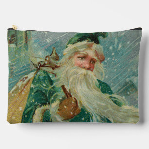 Weihnachtsgrüße-Retro-Weihnachtsmann-Postkarte Zubehörtasche