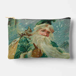 Weihnachtsgrüße-Retro-Weihnachtsmann-Postkarte Zubehörtasche