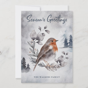 Weihnachtsgrüße Robin Schnee Personalisierte Karte