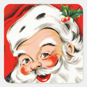 Weihnachtsgrüße Santa Quadratischer Aufkleber