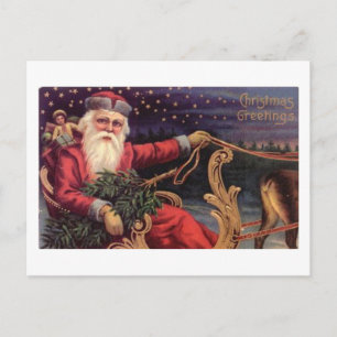 Weihnachtsgrüße Santa Sleigh Feiertagspostkarte