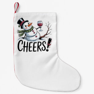 Weihnachtsgrüße Schneemann Küche Wein Küche Kleiner Weihnachtsstrumpf
