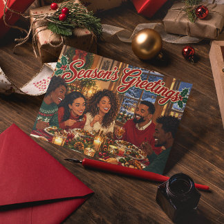 Weihnachtsgrüße Schwarze Amerikaner Feiertagspostkarte