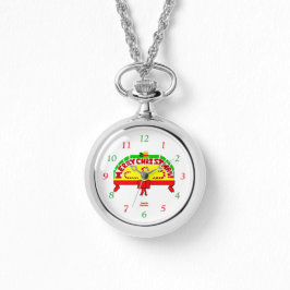 Weihnachtsgrüße Silver Necklace Watch Armbanduhr