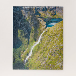 Weihnachtsgrüße Sutherland Falls Neuseeland