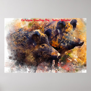 Weihnachtsgrüße Vater Hunter Gatherer Poster