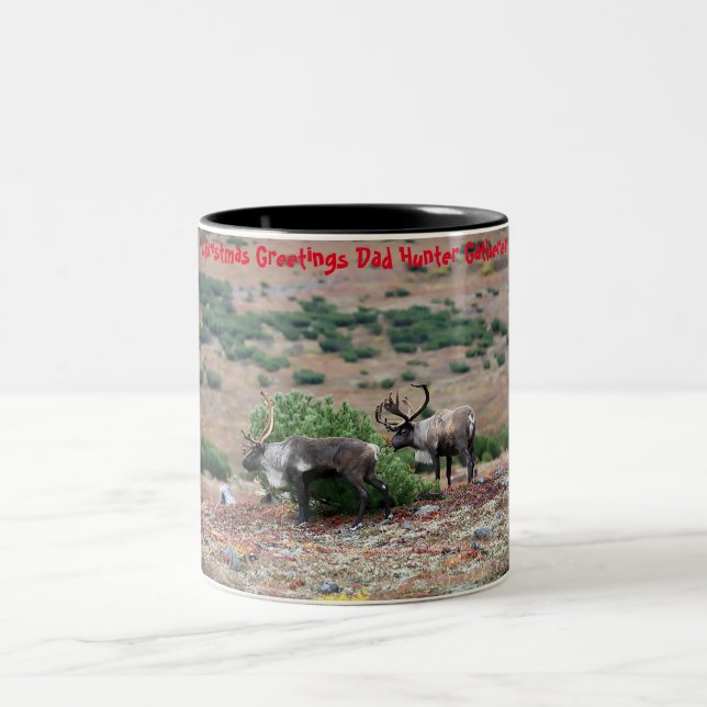 Weihnachtsgrüße Vater Hunter Gatherer Zweifarbige Tasse (Mittel)