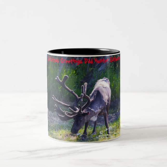 Weihnachtsgrüße Vater Hunter Gatherer Zweifarbige Tasse (Mittel)