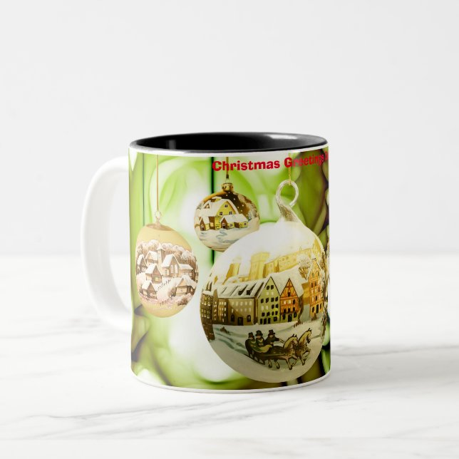 Weihnachtsgrüße Vater Zweifarbige Tasse (Vorderseite Links)
