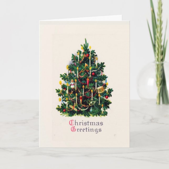 Weihnachtsgrüße Vintag Feiertagskarte (Vorderseite)