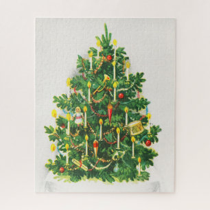 Weihnachtsgrüße, Vintage-Karte, Weihnachtsbaum