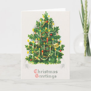 Weihnachtsgrüße, Vintage-Karte, Weihnachtsbaum Karte