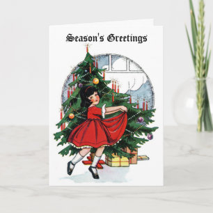 Weihnachtsgrüße Vintage-Weihnachtskarte Karte