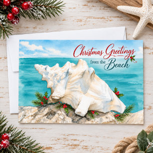 Weihnachtsgrüße vom Strand Küsten Muschel Feiertagskarte