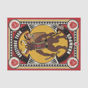 Weihnachtsgrüße von Krampus Sign Carry Toys Seidenpapier